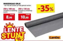 Hubo MUGGENGAAS GRIJS 250 x 100 cm aanbieding