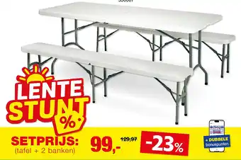 Tafel + 2 banken