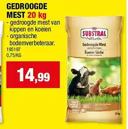Hubo GEDROOGDE MEST 20 kg aanbieding