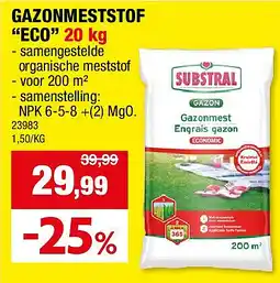 Hubo GAZONMESTSTOF “ECO” 20 kg aanbieding