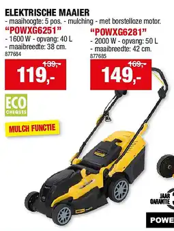 Hubo ELEKTRISCHE MAAIER “POWXG6251” aanbieding