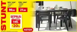 Hubo tafel + 4 stoelen aanbieding