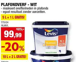 Hubo PLAFONDVERF - WIT 5 L + 1 L GRATIS! aanbieding