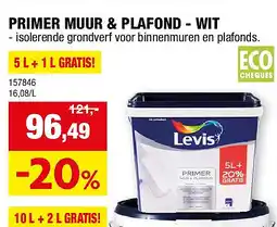 Hubo PRIMER MUUR & PLAFOND - WIT 5 L + 1 L GRATIS! aanbieding