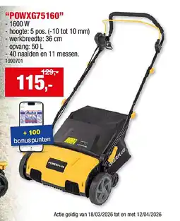 Hubo VERTICUTEERDER “POWXG75160” aanbieding