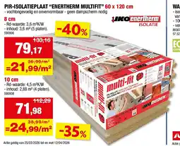 Hubo PIR-ISOLATIEPLAAT “ENERTHERM MULTIFIT” 60 x 120 cm 8 cm aanbieding