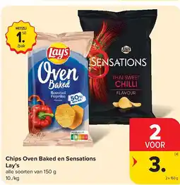 Carrefour Chips Oven Baked en Sensations Lay’s aanbieding