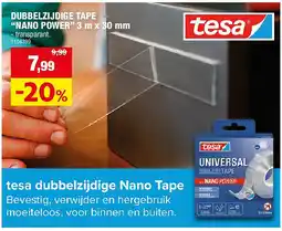 Hubo DUBBELZIJDIGE TAPE “NANO POWER” 3 m x 30 mm aanbieding