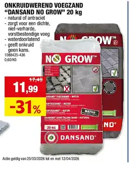Hubo ONKRUIDWEREND VOEGZAND “DANSAND NO GROW” 20 kg aanbieding