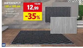 Hubo BUITENTAPIJT 120 x 180 cm aanbieding