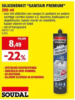 Hubo SILICONENKIT “SANITAIR PREMIUM” 290 ml aanbieding