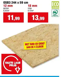 Hubo OSB3 244 x 59 cm 12 mm aanbieding