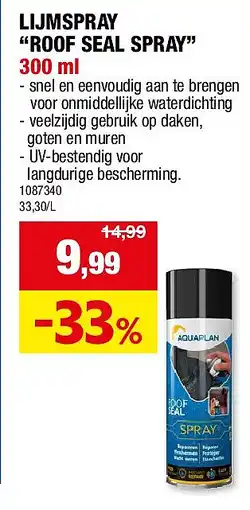 Hubo LIJMSPRAY “ROOF SEAL SPRAY” 300 ml aanbieding