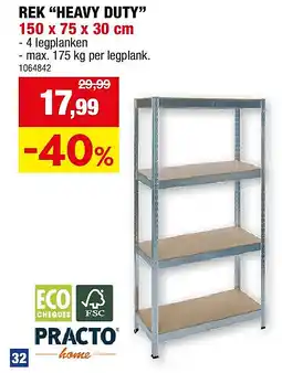 Hubo REK “HEAVY DUTY” 150 x 75 x 30 cm aanbieding