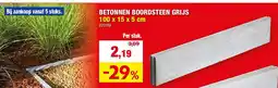 Hubo BETONNEN BOORDSTEEN GRIJS 100 x 15 x 5 cm aanbieding