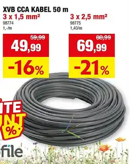 Hubo XVB CCA KABEL 50 m 3 x 1,5 mm² aanbieding
