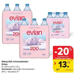 Carrefour Natuurlijk mineraalwater Evian aanbieding