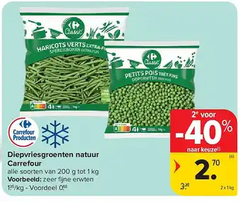 Carrefour Diepvriesgroenten natuur Carrefour aanbieding