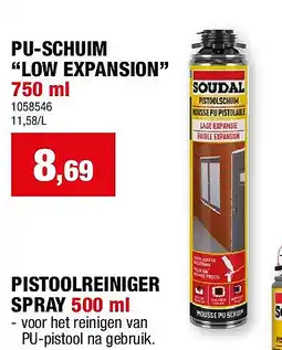Hubo PU-SCHUIM “LOW EXPANSION” 750 ml aanbieding