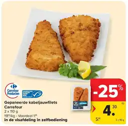 Carrefour Gepaneerde kabeljauwfi lets Carrefour aanbieding