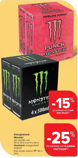 Carrefour Energiedrank Monster aanbieding