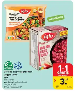 Carrefour Bereide diepvriesgroenten Veggie Love Iglo aanbieding