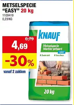 Hubo METSELSPECIE “EASY” 20 kg aanbieding