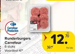 Carrefour Runderburgers Carrefour aanbieding