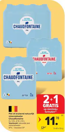 Carrefour Plat of bruisend natuurlijk mineraalwater Chaudfontaine aanbieding