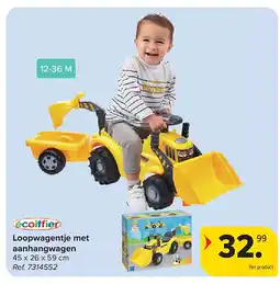 Carrefour Loopwagentje met aanhangwagen aanbieding