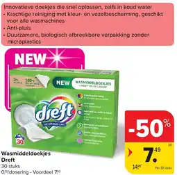 Carrefour Wasmiddeldoekjes Dreft aanbieding