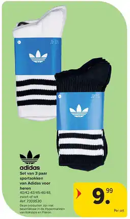 Carrefour Set van 3 paar sportsokken van Adidas voor heren aanbieding