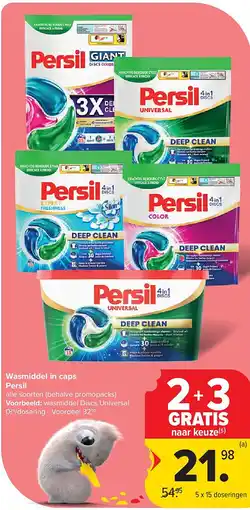 Carrefour Wasmiddel in caps Persil aanbieding