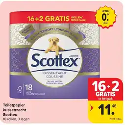 Carrefour Toiletpapier kussenzacht Scottex aanbieding