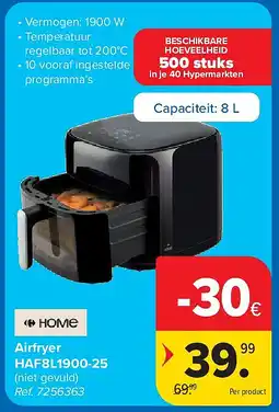 Carrefour Airfryer HAF8L1900-25 aanbieding