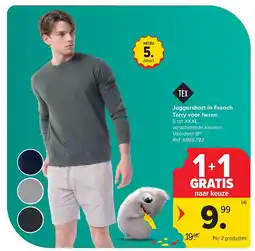 Carrefour Joggershort in French Terry voor heren aanbieding