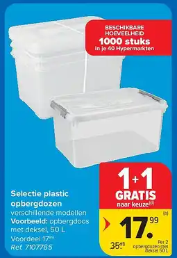 Carrefour Selectie plastic opbergdozen aanbieding