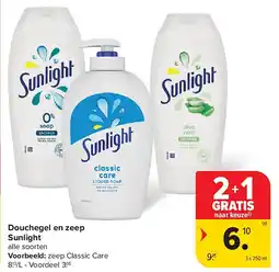 Carrefour Douchegel en zeep Sunlight aanbieding