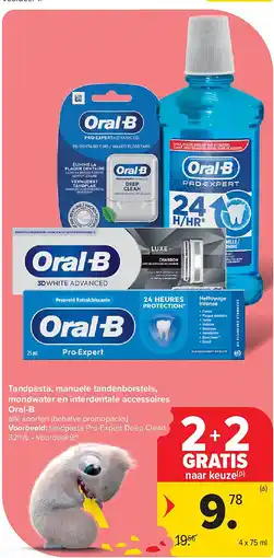 Carrefour Tandpasta, manuele tandenborstels, mondwater en interdentale accessoires Oral-B aanbieding