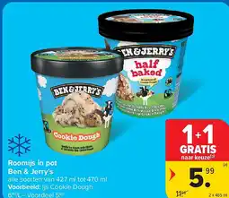 Carrefour Roomijs in pot Ben & Jerry’s aanbieding