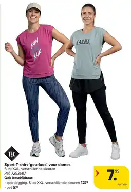 Carrefour Sport-T-shirt ‘geurloos’ voor dames aanbieding