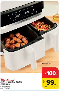 Carrefour Airfryer Easy Fry Double EZ901AF0 aanbieding