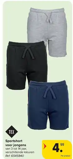 Carrefour Sportshort voor jongens aanbieding