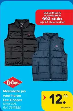Carrefour Mouwloze jas voor heren Lee Cooper aanbieding