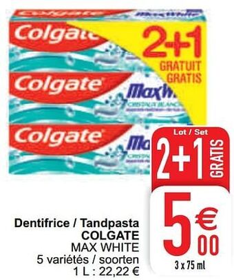 Cora Dentifrice - tandpasta colgate max white aanbieding