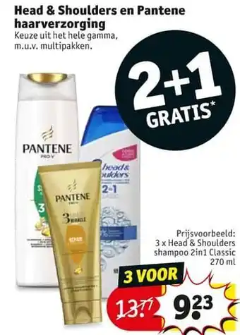 Kruidvat Head + shoulders shampoo 2in1 classic aanbieding