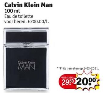 Kruidvat Calvin klein man edt aanbieding