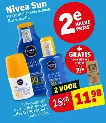 Kruidvat Kids roll-on sensitive spf 50+ + gratis rietjes aanbieding