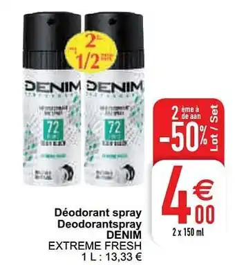 Cora Déodorant spray deodorantspray denim extreme fresh aanbieding