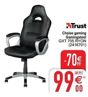 Trust chaise gaming gamingstoel gxt 705 ryon